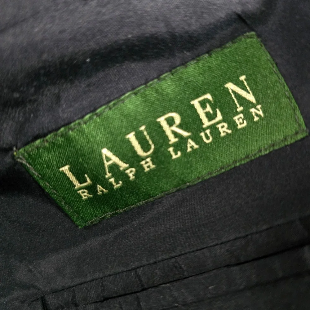 Lauren Ralph Lauren Mens 48R Navy Blue 2 Button Suit Pleated Pants Blazer